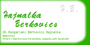 hajnalka berkovics business card